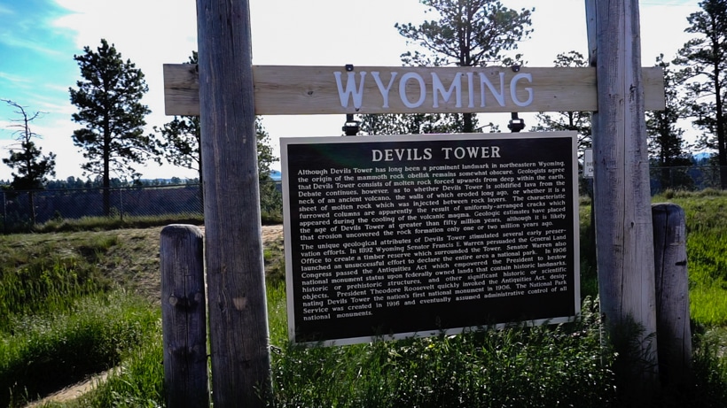 Devils Tower Sign