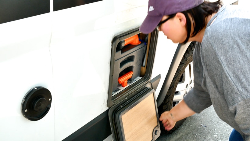 Opening Cassette Toilet Door